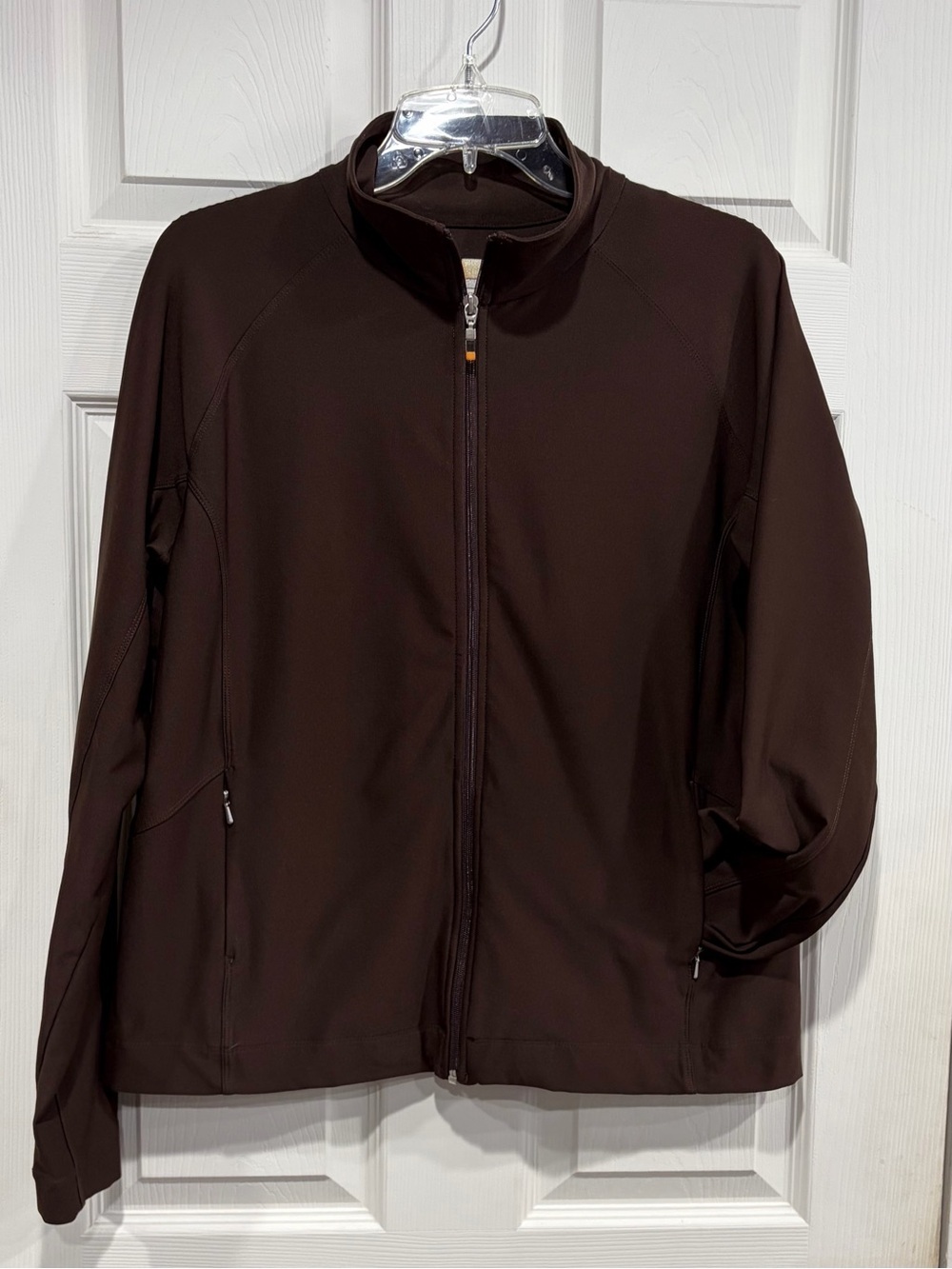 Lucy Women's XL Brown Tech Jacket Vital EUC Athleisure Track Yoga Pilates